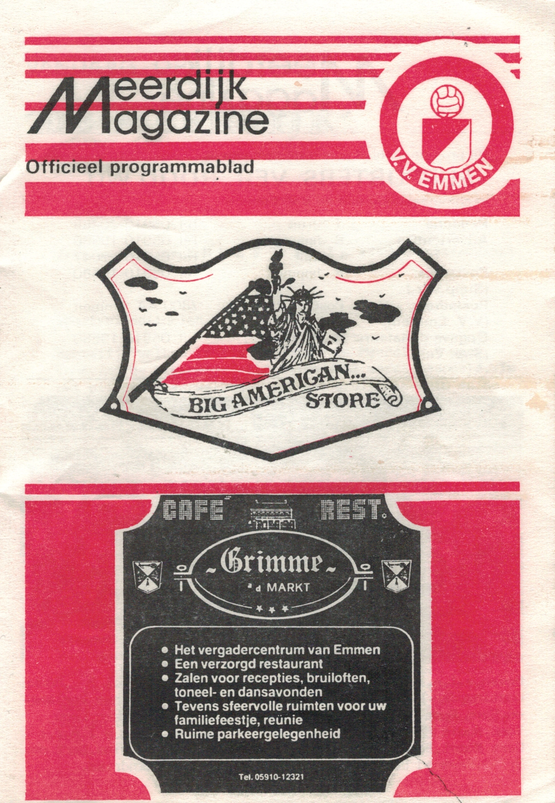 AZ Programma 11-okt-1986 Emmen uit beker